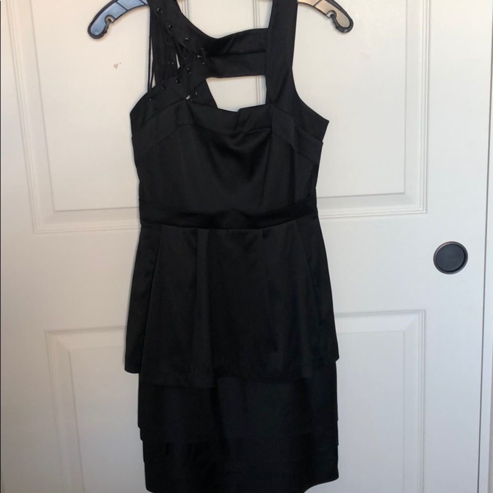 BCBGMAXAZRIA black satin dress